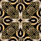 Greek floral seamless pattern. Repeat elegant vector background. Greek key, meanders tribal ethnic style ornaments. Geometric