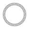 Greek frame. Meander pattern. Border circle. Greek round frame. Greece ornament. Grecian ancient style. Roman design. Geometric me