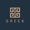 Greek fret logo icon design template