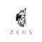 Greek god Zeus. Ancient Greek God Sculpture Philosopher. Face Zeus Triton Neptune logo design
