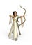 The greek goddess Artemis with Bow, 3D Illustration