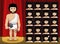 Greek Gods Hephaestus Costume Cartoon Emotion faces Vector Illustration