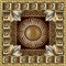 Greek gold 3d square panel pattern. Modern vector background. Me