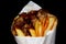 Greek Gyros kebab on a black background