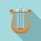 Greek harp icon flat vector. Lyre music