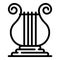 Greek harp icon, outline style