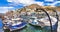 Greek holidays - pictorial port of Hydra island