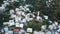 Greek houses on the hillside, aerial view