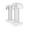 Greek ionic column. Ancient pillars.