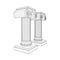 Greek ionic column. Ancient pillars.