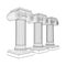 Greek ionic column. Ancient pillars.