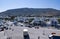 Greek island of Paros. High angle view of the port of Parikia.