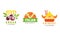 Greek, Italian, Chinese Ethnic Cuisines Restaurant Logo Set, National Food Cafe Label, Emblem, Badge Vector Illustration