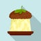 Greek jelly cake icon, flat style