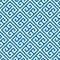 Greek key seamless pattern background in blue and white. Vintage and retro abstract ornamental design. Simple flat