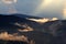 Greek Mountain Range, Scattered Low Clouds, Sunset