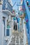 Greek Mykonos street on Mykonos island, Greece