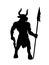 Greek mythology creature Minotaur vector silhouette illustration isolated on white background.