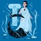 Greek mythology. Mermaid. Sea, ocean, underwater wonderful world. Vector illustration for your design