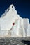 Greek Orthodox Church of Panagia Paraportiani in town of Chora on Mykonos island