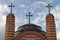 Greek Orthodox Church with Three Crosses