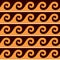 Greek pattern vector seamless design with waves in brown and orange, traditional ancient vase decoration
