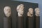 Greek philosophers heads at the British Museum in London, UK