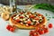 Greek Pizza with Tomatoes, Olives and Feta