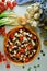 Greek Pizza with Tomatoes, Olives and Feta