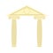 Greek Portico. Greek temple. Two column and roof. Vector illustr