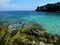 Greek rocky coastline, Ionian sea, Paxos, Greece