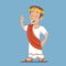 Greek Roman Retro Vintage Businessman Cartoon Character Icon on Stylish Background Design Vector Illustration