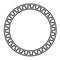 Greek round frame. Ancient Greek key black frame pattern, round antique border from Greece