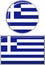 Greek round and square icon flag. Vector