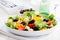 Greek salad with cheese and olives