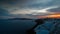 Greek Santorini Caldera Timelapse from Sunset to Night Time