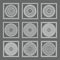 Greek seamless patterns, textures, vector gray background Isolated objects. greece art