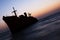 The Greek Ship in Kish Island sunset