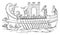 Greek ship, vintage illustration
