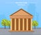 Greek temple architecture Vector. Athens attraction landmark. Travel banners