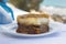 Greek traditional moussaka with on seaside