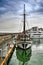 Greek traditional wooden cruise hull at marina Zeas,Piraeus Greece