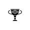 Greek vase trophy black icon concept. Greek vase trophy flat vector symbol, sign, illustration.