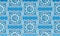 Greek vector sea motif seamless pattern. Rippled textured blue 3