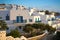 Greek white houses in sunset at Mykonos town, Mykonos, Greece