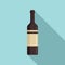 Greek wine bottle icon flat vector. Greece menu