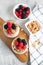Greek Yogurt with Homemade Granola, Berries, Raspberries and Blackberries Healthy Breakfast