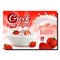 Greek Yogurt Strawberry Promotional Banner Vector
