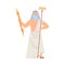 Greek Zeus king of Olympian gods and sky god, flat vector illustration isolated.