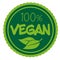 Green 100 percent VEGAN badge or label